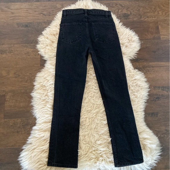 Reformation Liza High Straight Crop Jeans Faded Black Size 24 - Picture 5 of 7